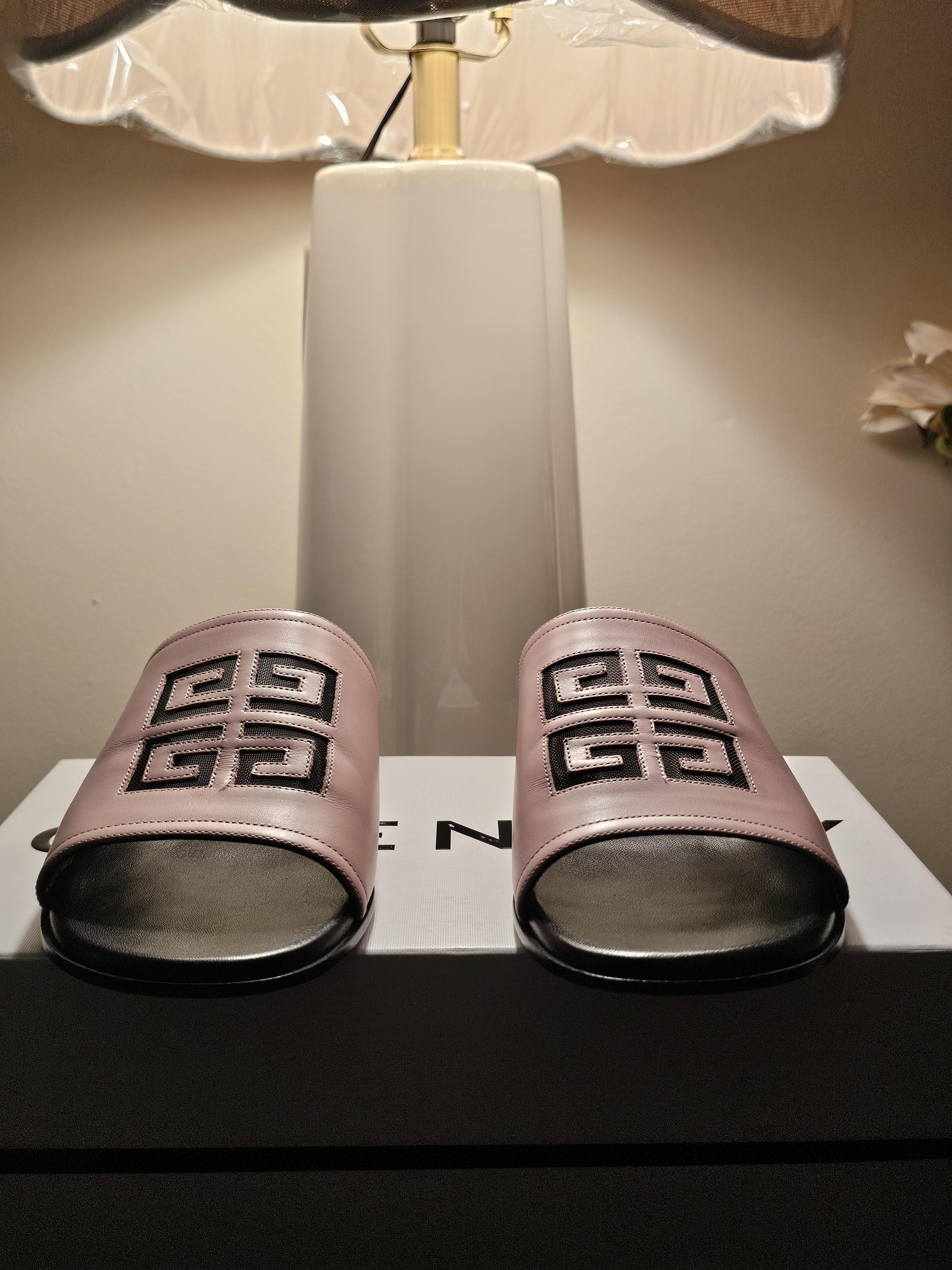 Givenchy Pink Logo Slide Sandals. Size 9.5 But Fit Size 9. Rare Color To Find